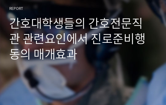 간호대학생들의 간호전문직관 관련요인에서 진로준비행동의 매개효과