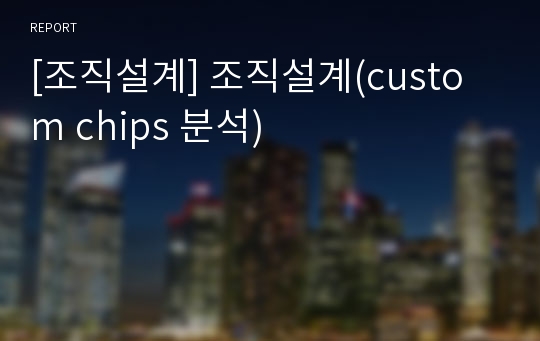 [조직설계] 조직설계(custom chips 분석)