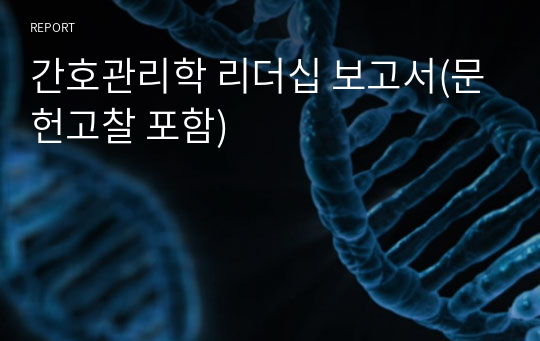 간호관리학 리더십 보고서(문헌고찰 포함)