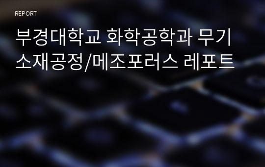 부경대학교 화학공학과 무기소재공정/메조포러스 레포트