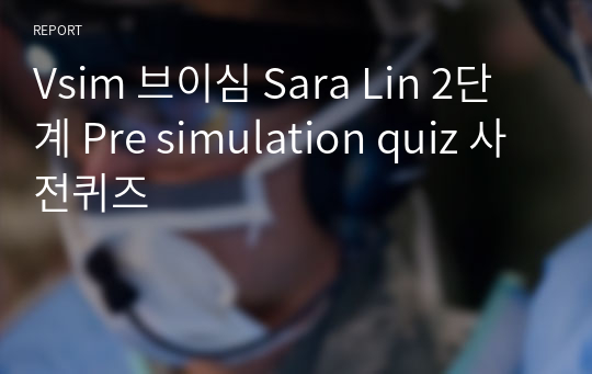 Vsim 브이심 Sara Lin 2단계 Pre simulation quiz 사전퀴즈
