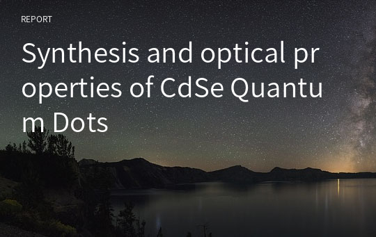 Synthesis and optical properties of CdSe Quantum Dots