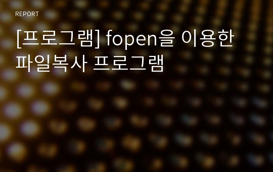 [프로그램] fopen을 이용한 파일복사 프로그램