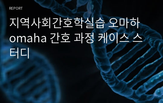 지역사회간호학실습 오마하 omaha 간호 과정 케이스 스터디