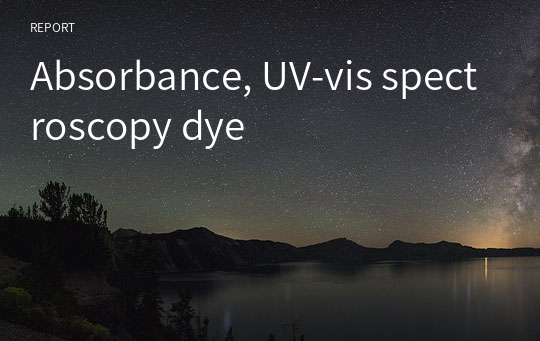 Absorbance, UV-vis spectroscopy dye