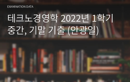 테크노경영학 2022년 1학기 중간, 기말 기출 (안광일)