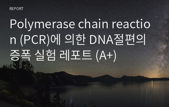 Polymerase chain reaction (PCR)에 의한 DNA절편의 증폭 실험 레포트 (A+)