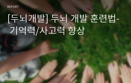 [두뇌개발] 두뇌 개발 훈련법- 기억력/사고력 향상