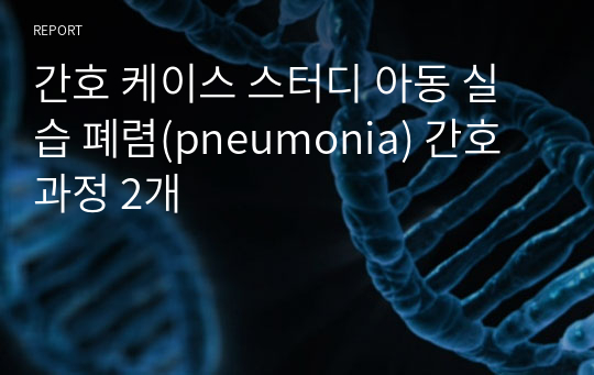 간호 케이스 스터디 아동 실습 폐렴(pneumonia) 간호과정 2개