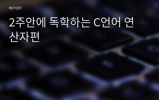 2주안에 독학하는 C언어 연산자편