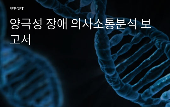 양극성 장애 의사소통분석 보고서