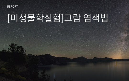 [미생물학실험]그람 염색법