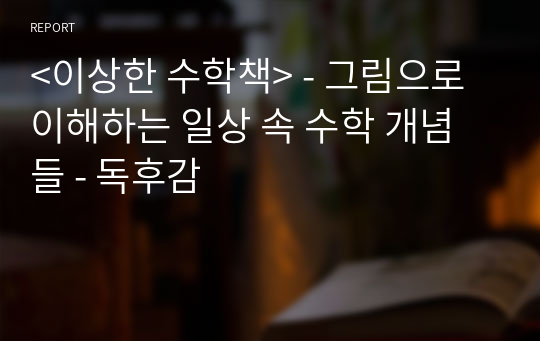 &lt;이상한 수학책&gt; - 그림으로 이해하는 일상 속 수학 개념들 - 독후감