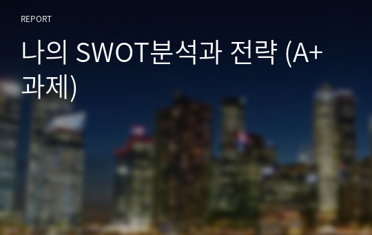 [A+ 레포트] 나의 SWOT분석과 전략