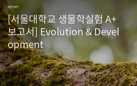 [서울대학교 생물학실험 A+ 보고서] Evolution &amp; Development