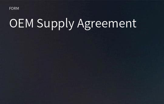 OEM Supply Agreement