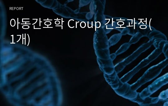 아동간호학 Croup 간호과정(1개)