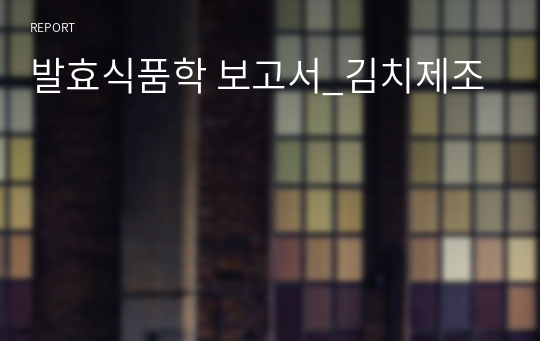 발효식품학 보고서_김치제조