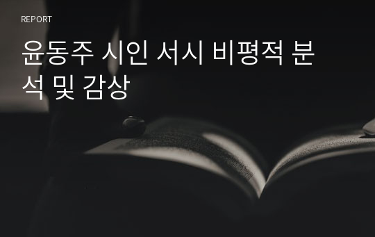 윤동주 시인 서시 비평적 분석 및 감상