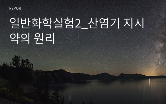 일반화학실험2_산염기 지시약의 원리