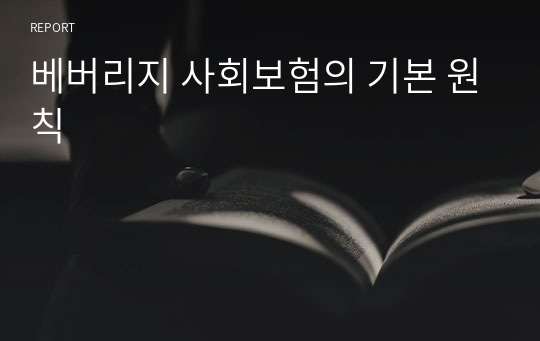 베버리지 사회보험의 기본 원칙