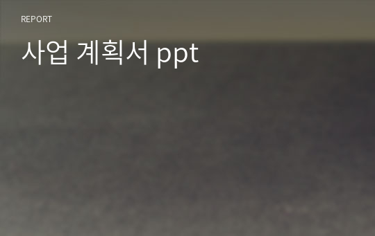 사업 계획서 ppt