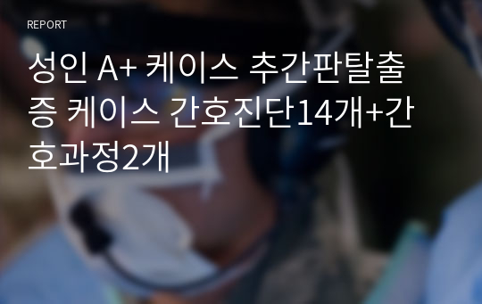성인 A+ 케이스 추간판탈출증 케이스 간호진단14개+간호과정2개