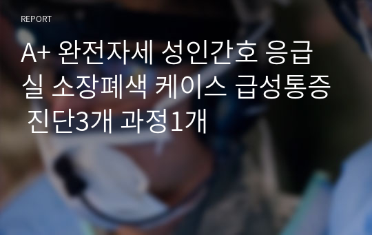 A+ 완전자세 성인간호 응급실 소장폐색 케이스 급성통증 진단3개 과정1개