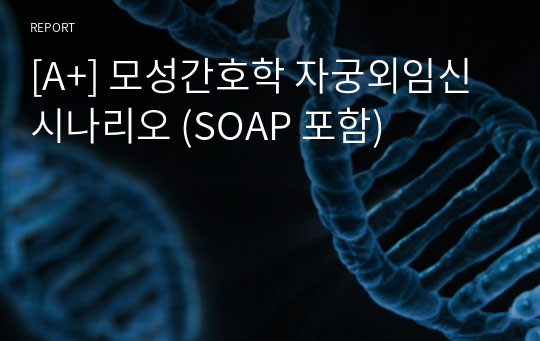 [A+] 모성간호학 자궁외임신 시나리오 (SOAP 포함)
