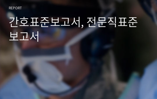 간호표준보고서, 전문직표준보고서