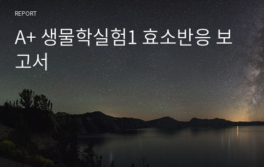 A+ 생물학실험1 효소반응 보고서