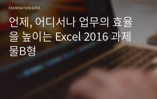 언제, 어디서나 업무의 효율을 높이는 Excel 2016 과제물B형