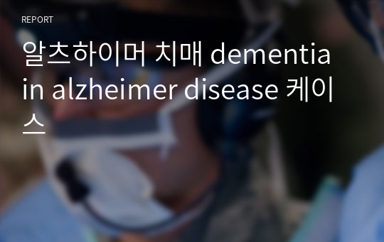 알츠하이머 치매 dementia in alzheimer disease 케이스