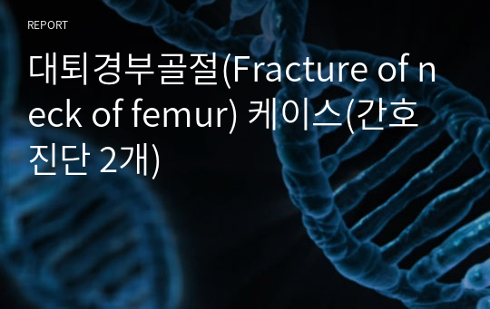 대퇴경부골절(Fracture of neck of femur) 케이스(간호진단 2개)