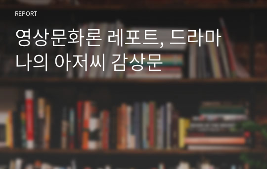 영상문화론 레포트, 드라마 나의 아저씨 감상문