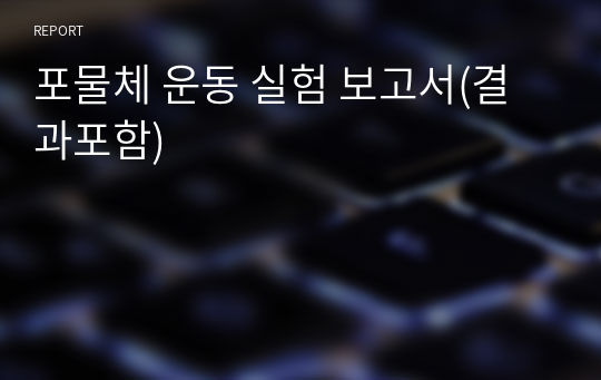 포물체 운동 실험 보고서(결과포함)