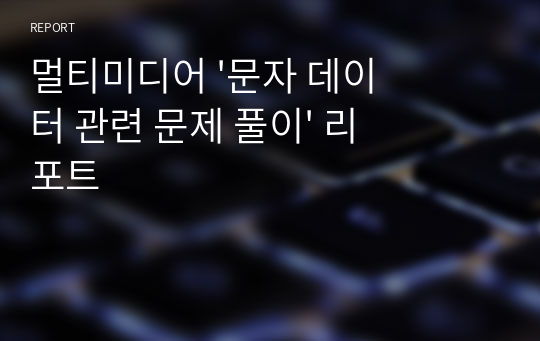 멀티미디어 &#039;문자 데이터 관련 문제 풀이&#039; 리포트