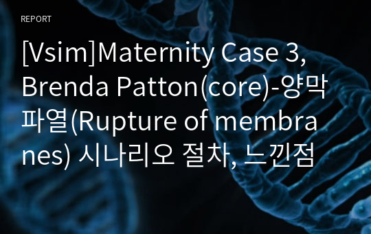 [Vsim]Maternity Case 3, Brenda Patton(core)-양막파열(Rupture of membranes) 시나리오 절차, 느낀점