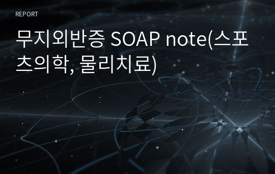 무지외반증 SOAP note(스포츠의학, 물리치료)