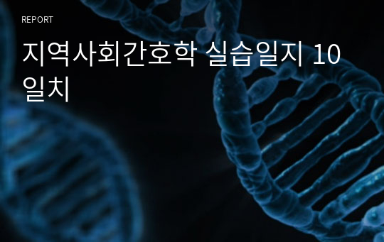 지역사회간호학 보건소 실습일지