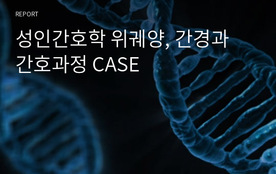 성인간호학 위궤양/간경화 간호과정 CASE