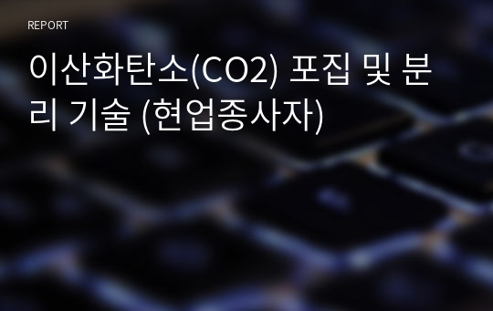 이산화탄소(CO2) 포집 및 분리 기술 (현업종사자)