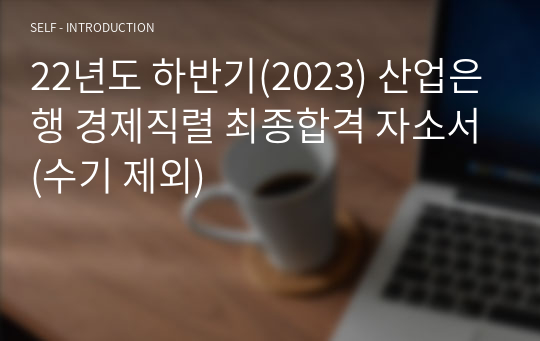 22년도 하반기(2023) 산업은행 경제직렬 서류합격 자소서(수기 제외)