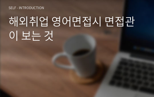 해외취업 영어면접시 면접관이 보는 것