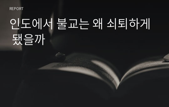 인도에서 불교는 왜 쇠퇴하게 됐을까