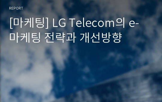 [마케팅] LG Telecom의 e-마케팅 전략과 개선방향