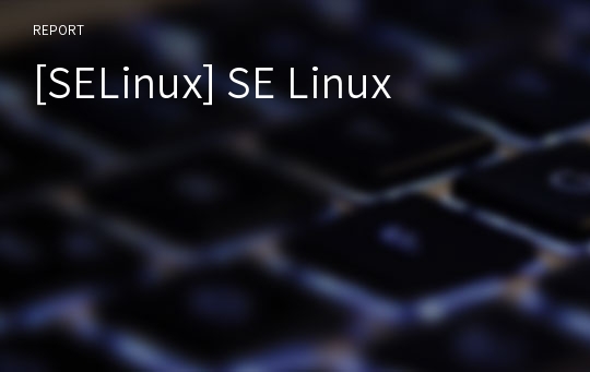 [SELinux] SE Linux