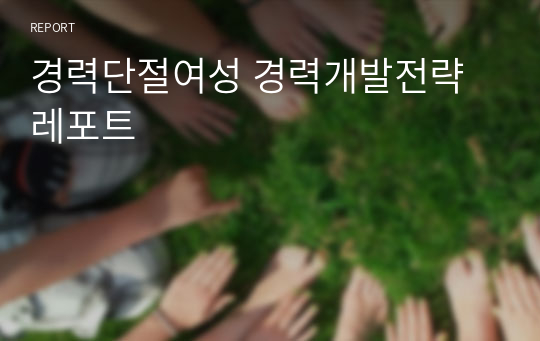 경력단절여성 경력개발전략 레포트