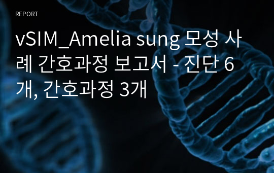 vSIM_Amelia sung 모성 사례 간호과정 보고서 - 진단 6개, 간호과정 3개