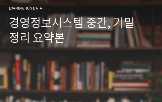 경영정보시스템 중간, 기말 정리 요약본